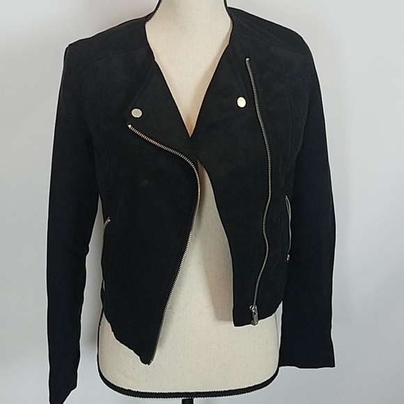 H & M Divided Black Suede Moto Jacket - Picture 2 of 7
